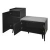 Modern Shoe Bench with Three Storage Doors, Asymmetrical Metal Handles and Multiple Levels for Storage - W100/D34/H69 cm(old sku WF318094AAA)