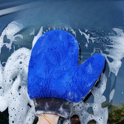 Oboustranné Zesílené Super Absorpční Rukavice na Mytí Aut Korálový Fleece Mytí Aut Medvědí Tlapky PAWS