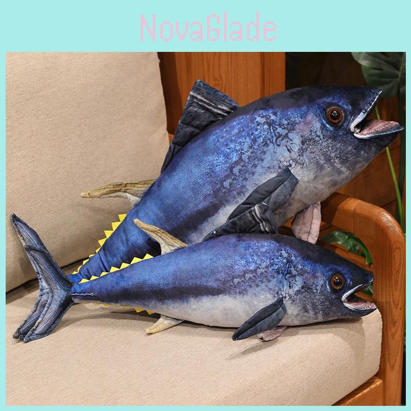Fish Plush Toy Tuna Cartoon Shape Soft Stuffed Animal For Kids And Babies