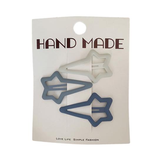 

3Pcs Girl Hairpins Star Heart Geometry Design Matte Frosting Process Hair Clips BB Clip Versatile Hair Accessories E