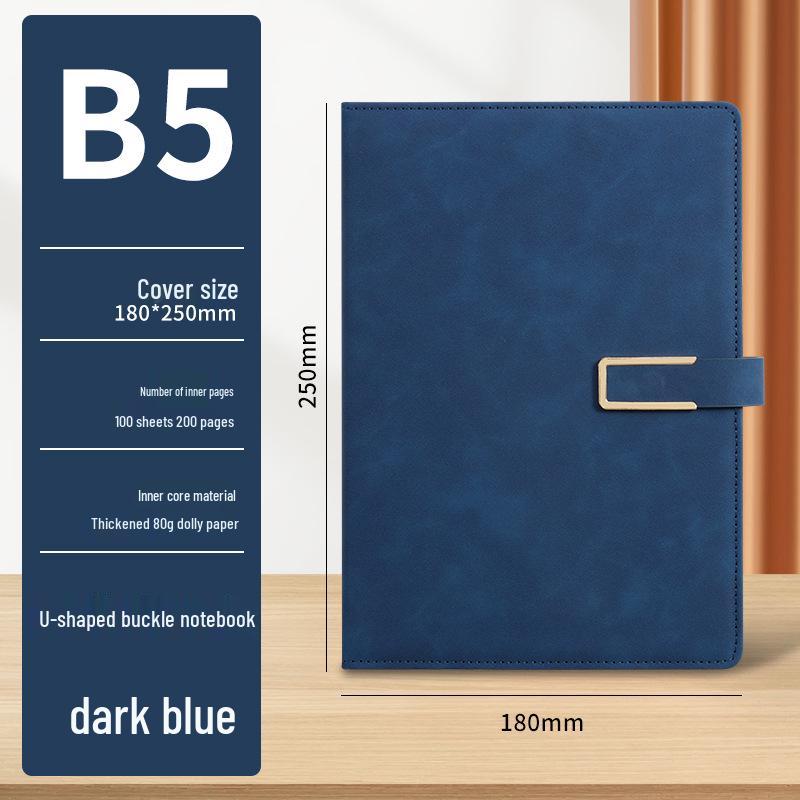 Business A5 Notebook Gift Set with U-shaped Buckle Hardcover - Customizable LOGO for Students and Offices