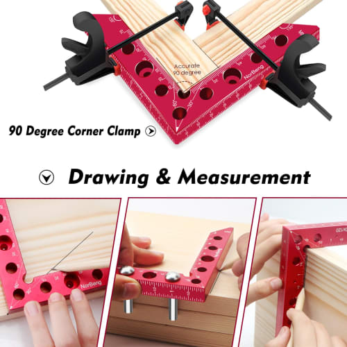 90 Degree Right Angle Clamp, Corner Clamp, Positioning Square Clamp, Edge Marking Center Finder, Precision Machinist Measuring Square, Woodworking Too