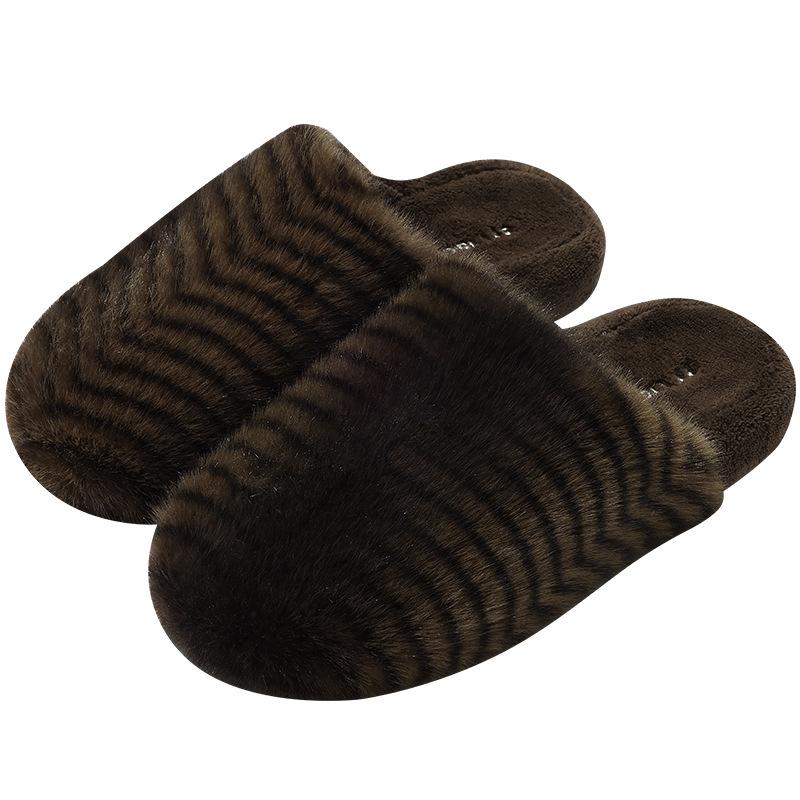 Home Cotton Slippers Winter Cute Creative Spotted Hair Slippers Indoor Household Winter Hair Slippers Winter