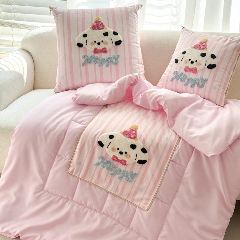 

High Quality Cute Cartoon Quilt for Summer Air Conditioner Quilt Soft Breathable 2-in-1 Blanke Foldable Blanket Business Gifts 40x40cm(100x150cm)