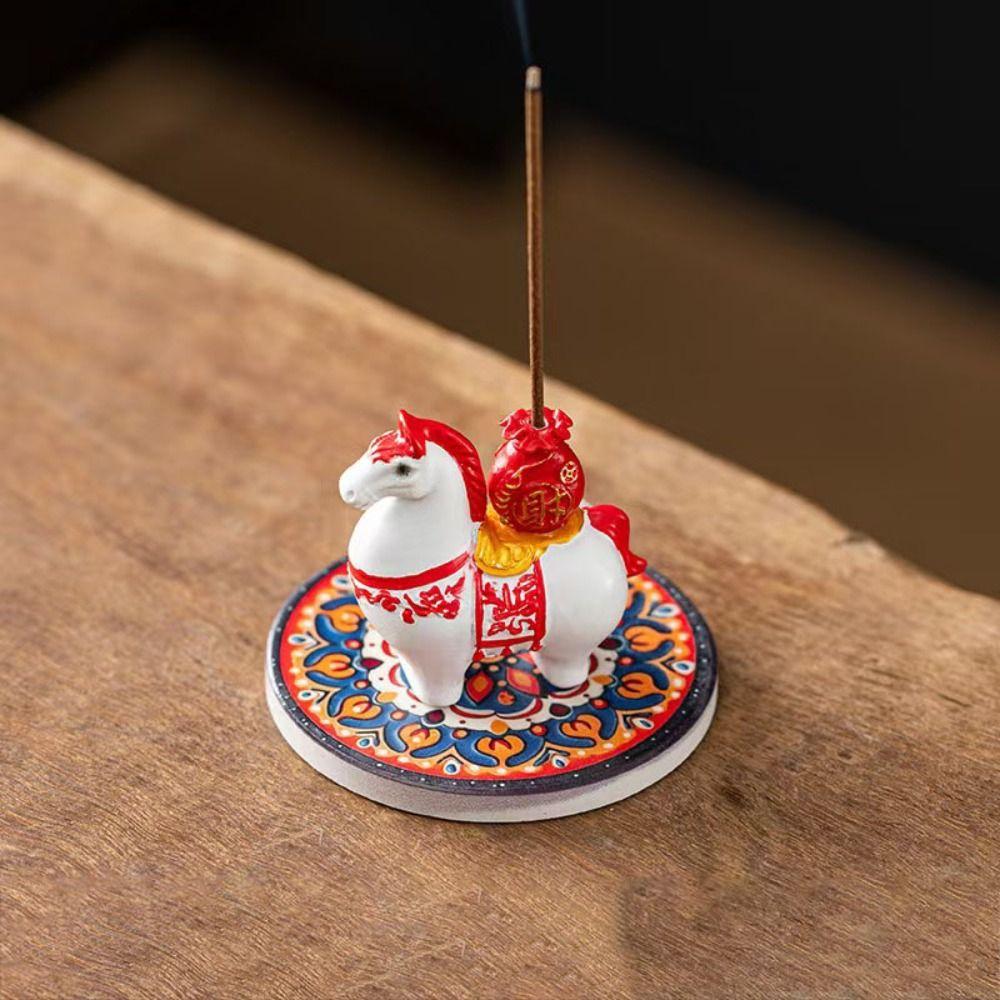Pony Shape Incense Stick Holder Funny Cense Holder Cartoon Zodiac Pony Incense Burner  Ornament