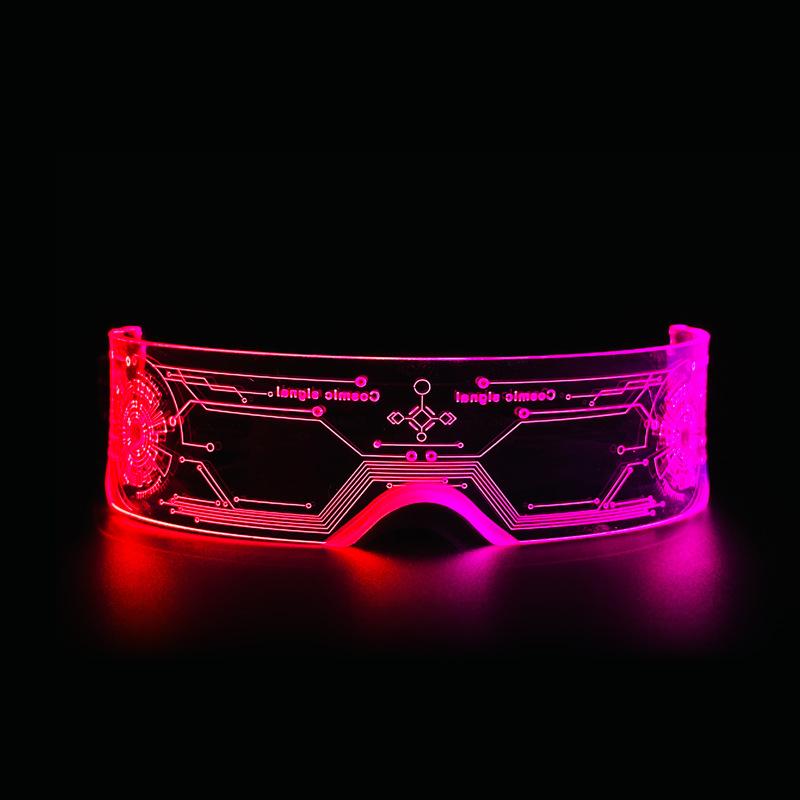 Punk‑Gypsy Tech‑Style LED Glowing Glasses, Flash‑Effect Party Eyewear for Electric‑Music‑Festival KTV Bar Cyberpunk‑Themed Events