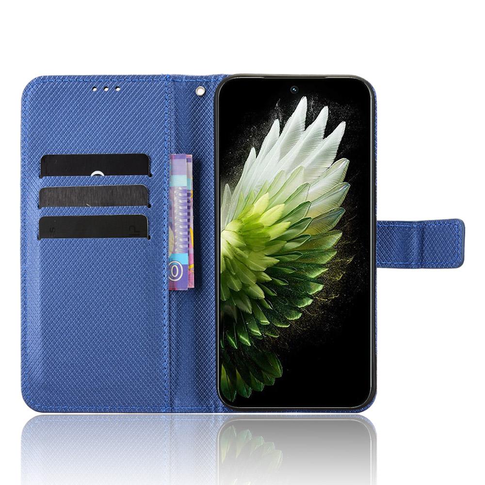 For TECNO Spark 40 Pro 4G Leather Wallet Case with Strap Diamond Texture Phone Cover