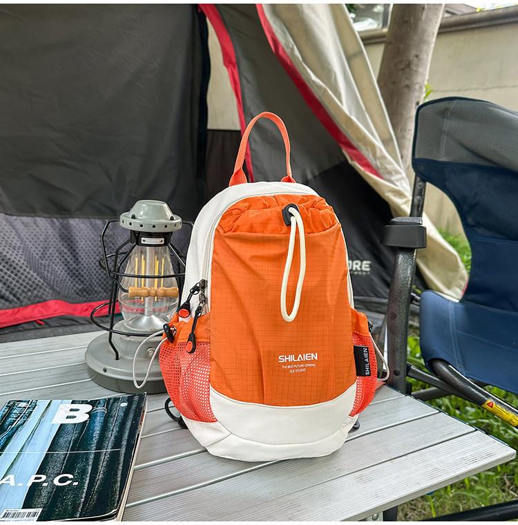 Schoolbag Lightweight Contrasting Color Mini Backpack Outdoor Casual Waterproof Small Backpack Women's 1011 New Cycling Portable Breast Bag