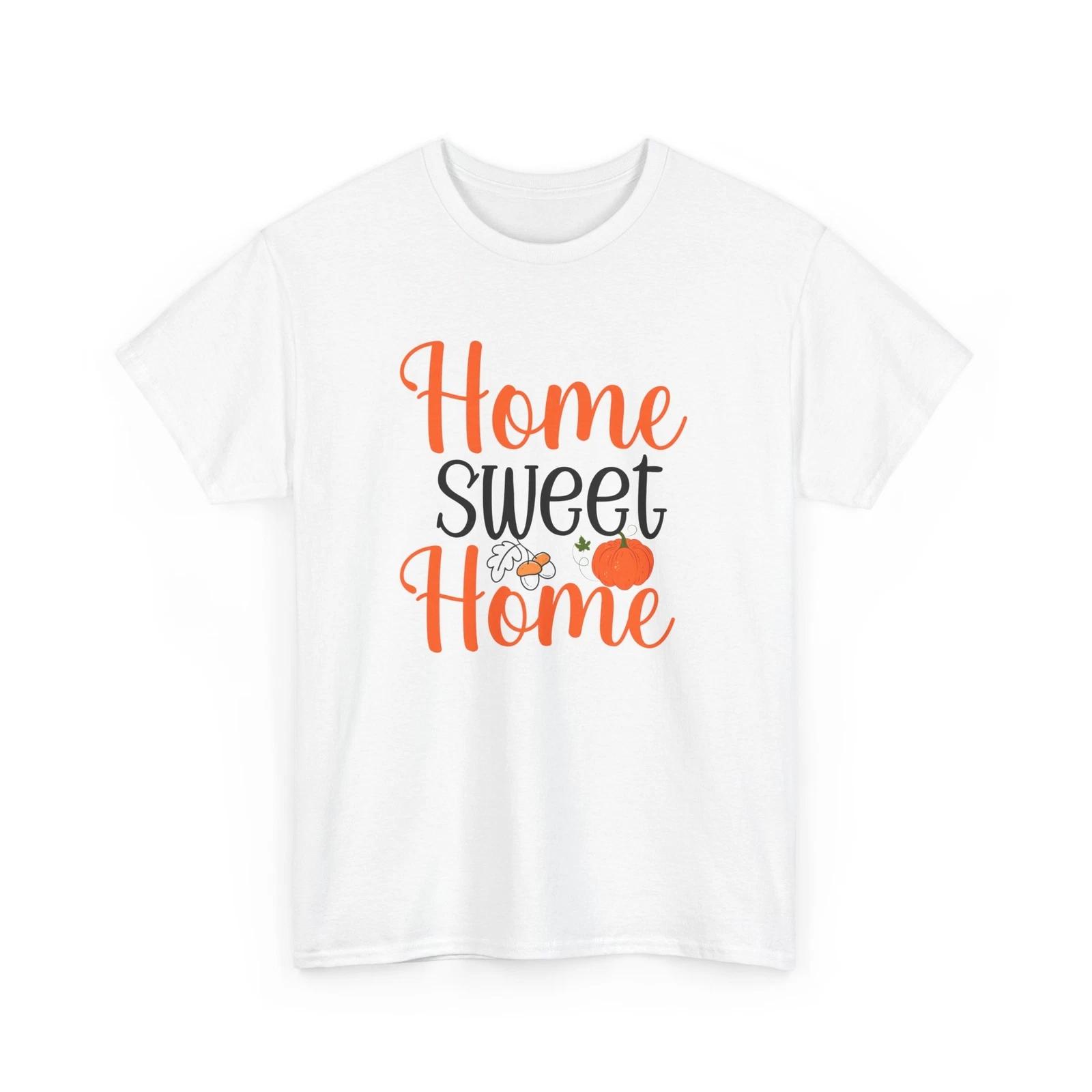 

Fall Aesthetic T-Shirt | Autumn Leaves Pumpkin Tee | Home Sweet Home Shirt L