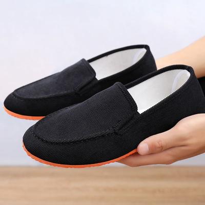 Fashion Soft Soles Old Peking Men's Shoes Low Cut Breathable Men Casual Canvas Shoes Dad Comfort Driving Loafers Broad Shoes