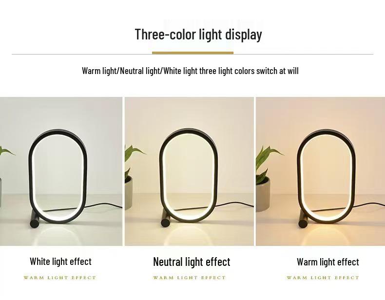 RGB Ambient Light Ring: Creative Decorative Lamp for Desktop or Bedside, Perfect for Night Light and E-sports Setup.