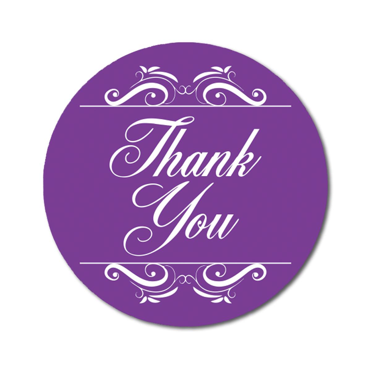 

Дарлінг Сувенір Круглий 1,6 дюйма Swirl Border Дякую Темно-темно-сині наклейки Неіндивідуальний подарунок-45 1.6 Inches Diameter фіолетовий