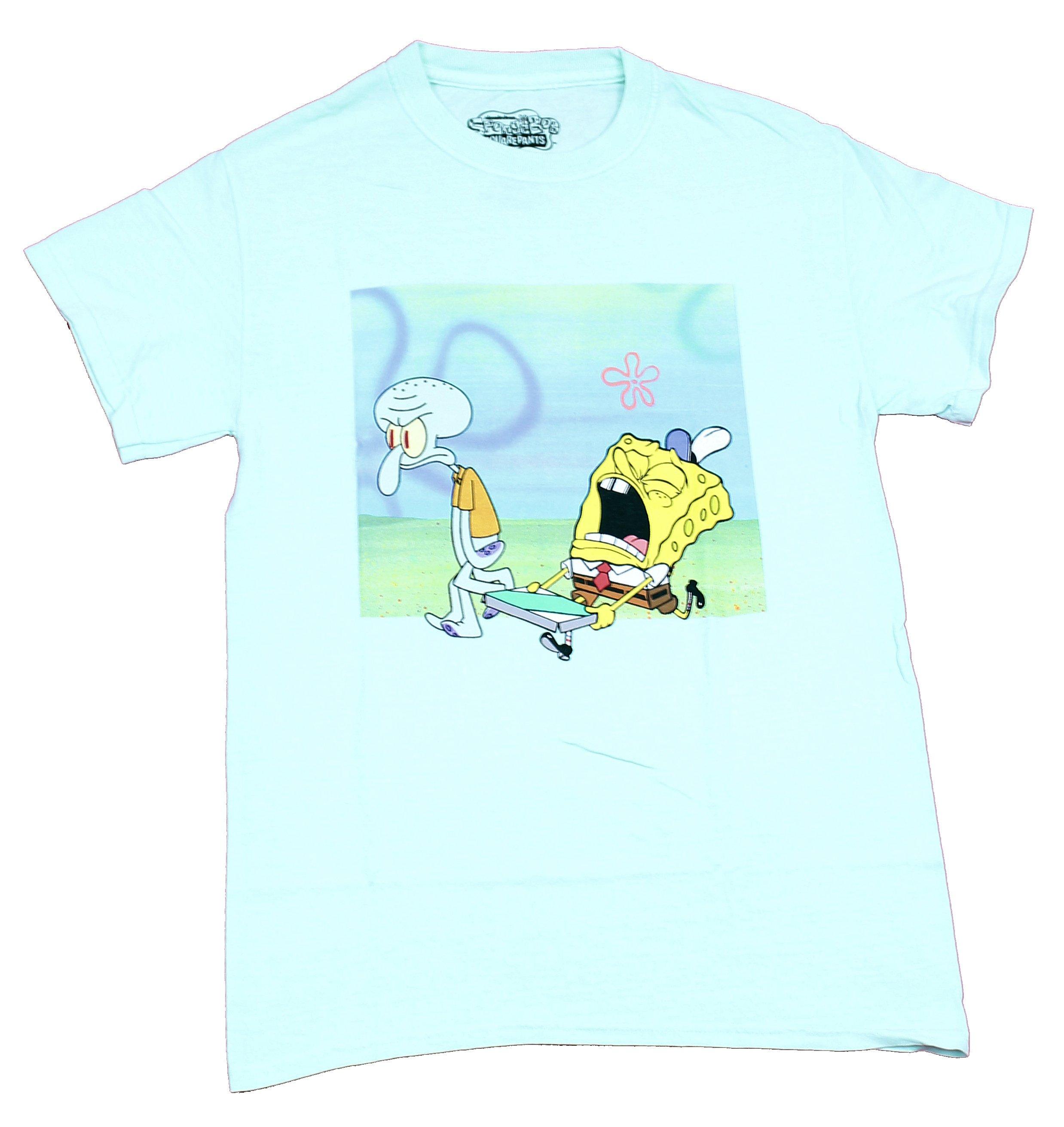 Spongebob Squarepants Mens T-Shirt - Squidward & Screaming Crying Bob Image XXXL