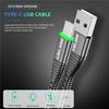 USLION 0,5 m/1 m/2 m LED 3A kabel USB typu C przewód szybkiego ładowania do Samsung Galaxy Xiaomi Huawei Note 7 kabel do transmisji danych USB-C przewód ładowarki
