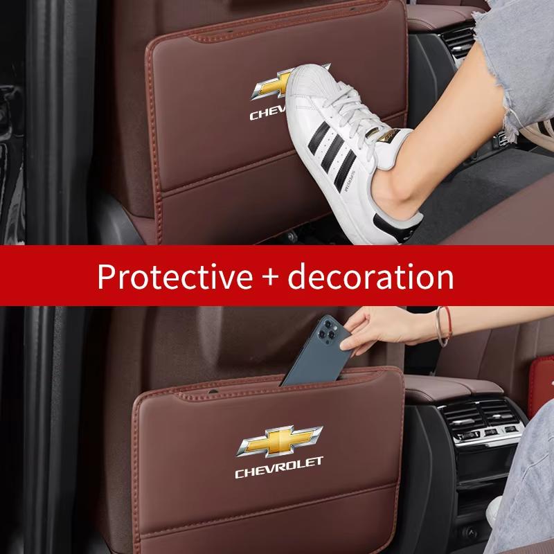 Chevrolet Aveo Bolt Onix Cruze Spark Cavalier RS Colorado Lacetti Tracker Silverado Traverse Autositz Rückseite Aufbewahrung Anti-Tritt-Matte