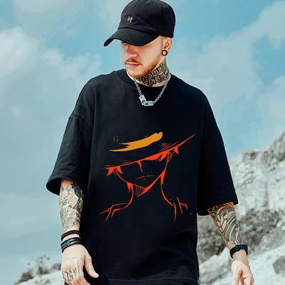 Summer 2025 Oversized TShirt Man Anime One Peice Luffy Short Sleeve Tee Cotton Womens Graphic Tee Tops Harajuku Y2k Clothes