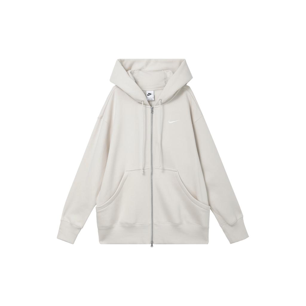 Nike Sportbekleidung Phoenix Fleecejacke Damen Ecru DQ5759-104