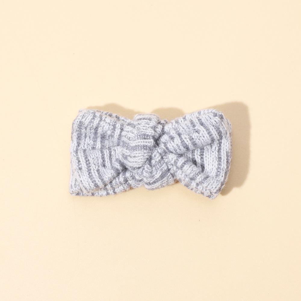Children's Knitted Bow Hair Clips - Korean Style Decorative Headwear for Girls