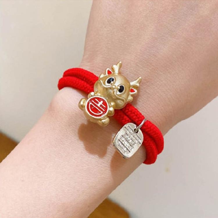 2024 New Year Hair Tie Zodiac Dragon Elastic Hair Bands Women Girls Hair Rope
