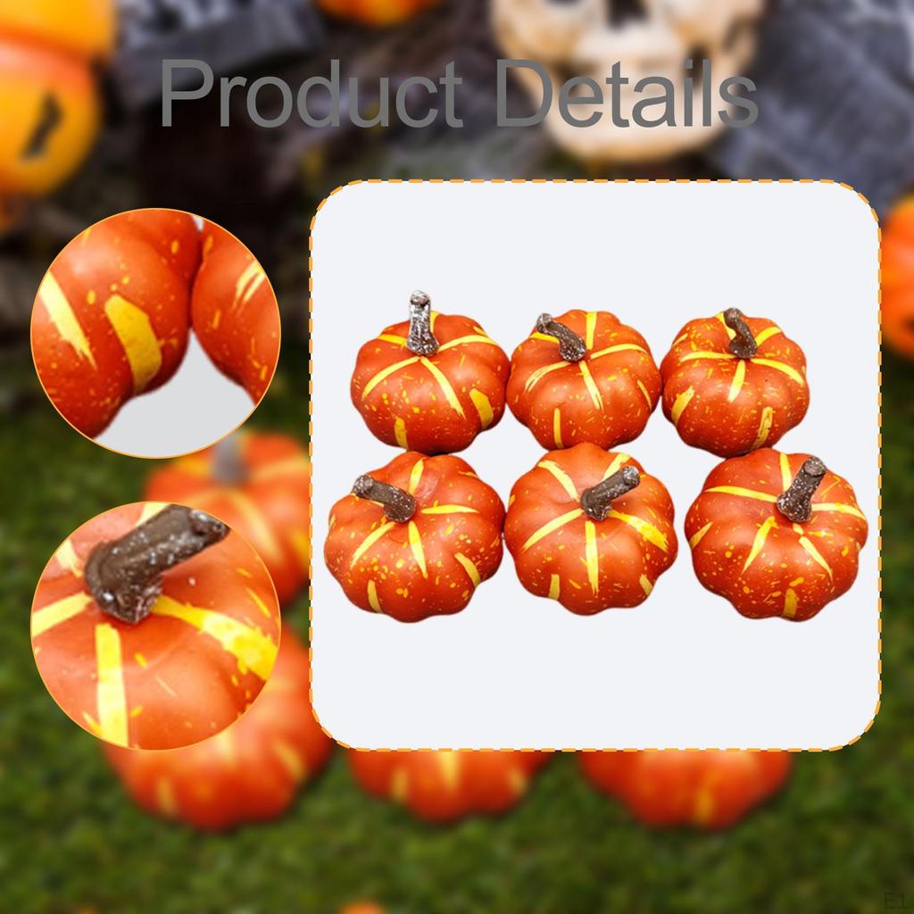 Artificial Pumpkins Fake Foam Pumpkin Lifelike Party Supplies Ornament Orange for Fall Thanksgiving