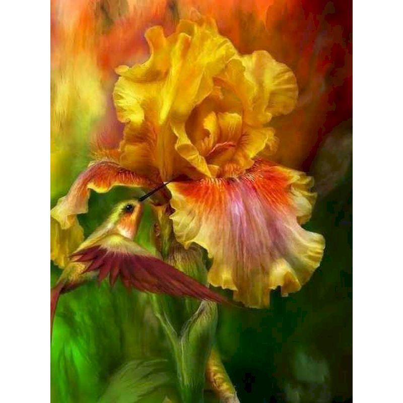 5d DIY Diamond Painting Flower Full Square Drill Diamond Embroidery Iris Mosaic Rhinestone Craft Kit Home Wall Decor