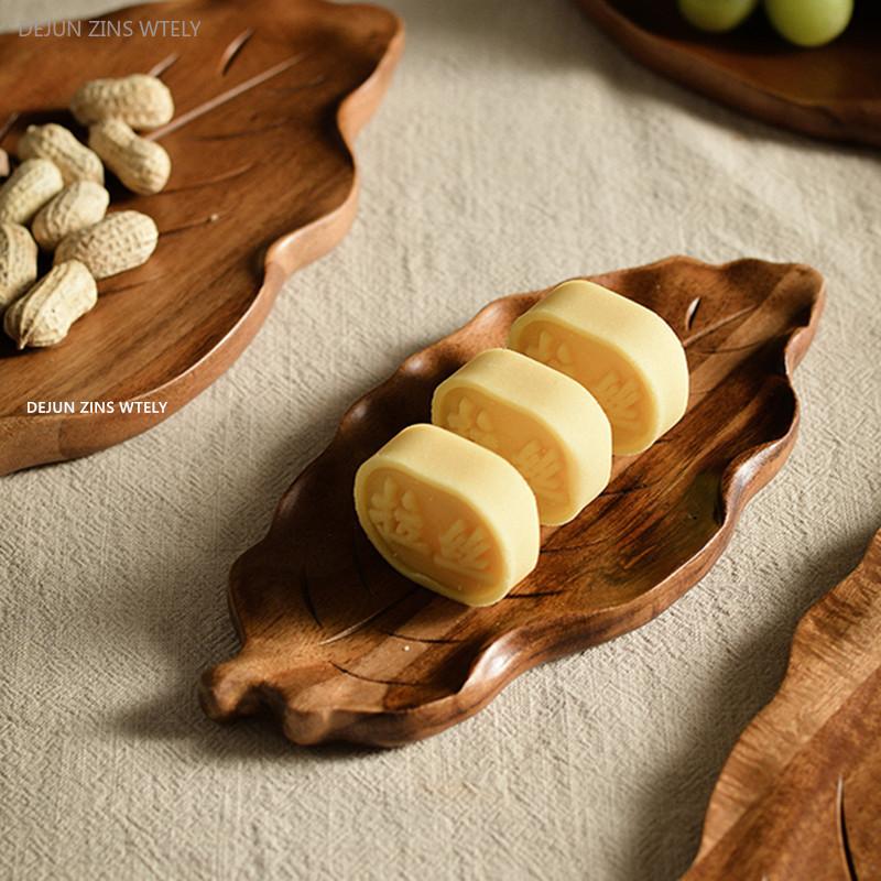 Household Japanese-style Wooden Plate Exquisite Fruit Bread Trays High-quality Picnic Bread and Cake Trays Solid Wood Tea Trays