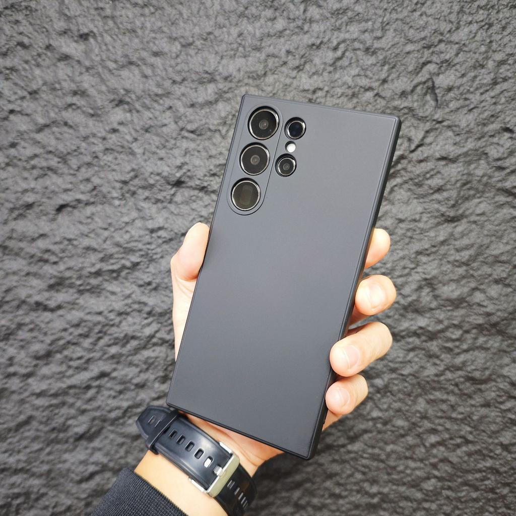 Samsung S24ultra Built In Velvet Cell Phone Case S23PLUS Imitation Liquid Silicone Cube Straight Edge Soft Shell