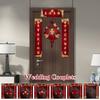 Kinesisk Stil Bröllopskoppling Dubbel Lycka Bröllop Lyckligt Ord Koppling Kostym Koppling Xizi Ord Dörrklistermärke Bröllopsrumsinredning