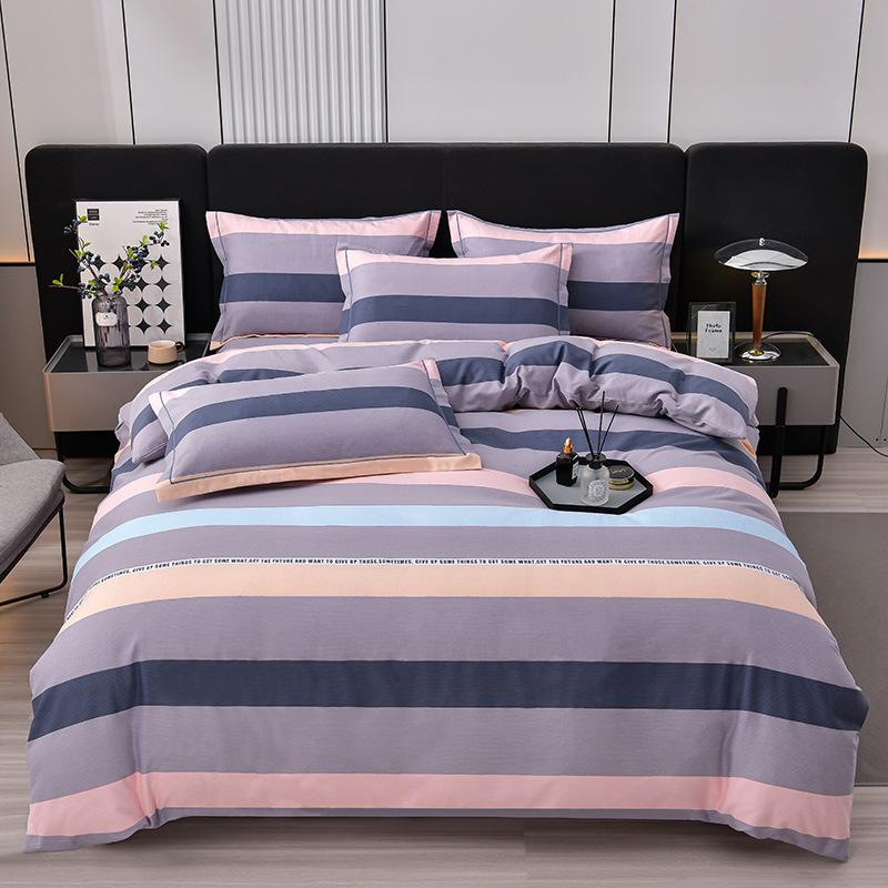 Thickened Cotton Four-piece Set, Pure Cotton Bed Sheet Quilt Cover, Dormitory Three-piece Set, Bedding