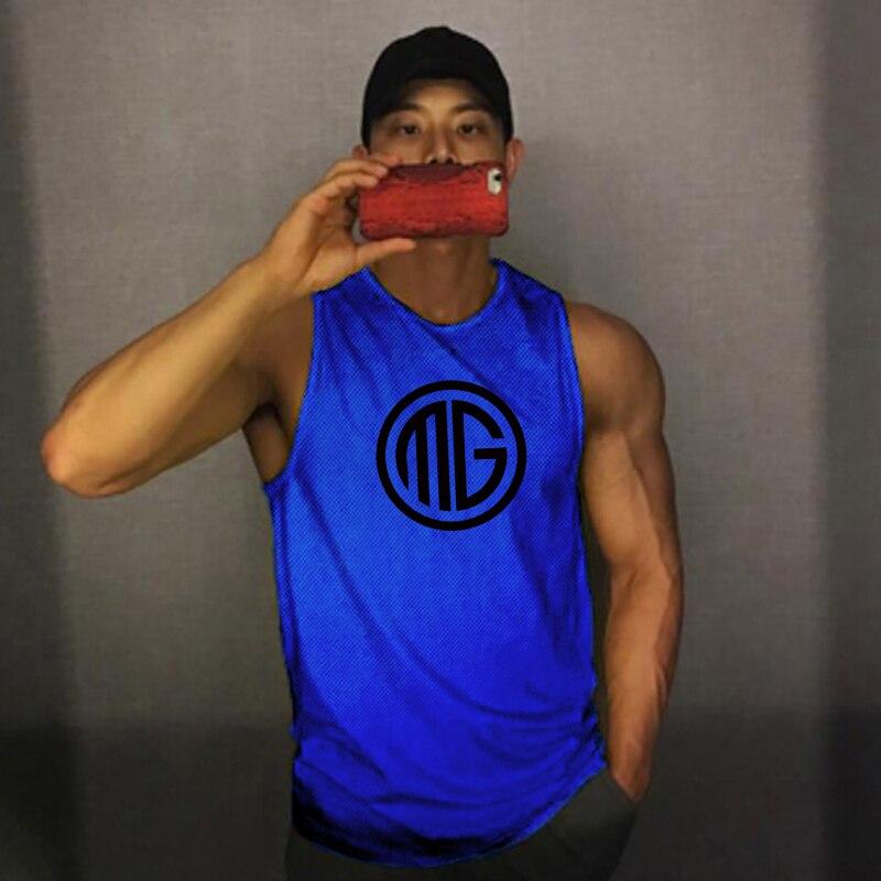 Muscleguys Летняя Молодежная Модная С принтом Спортивная Майка Демонстрация Мышц Фитнес Майка Без Рукавов Футболка Мужская Бодибилдинг Майка-Топ Сетчатый Топ L