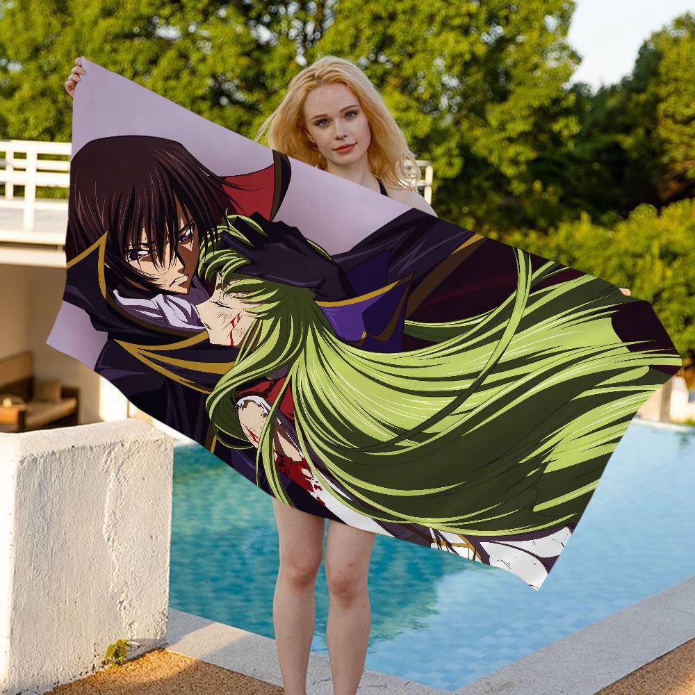 Anime Code G-Geass Bath Towel Microfiber Soft Water Absorbing Breathable For Girl Kids Decorative Cartoon Beach Towel