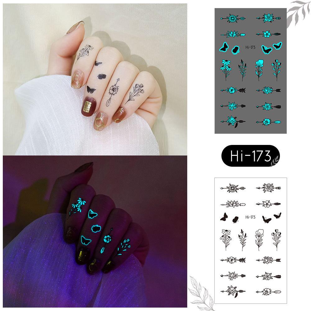 Ricalon Blue Luminous Love Couple Finger Tattoo Stickers