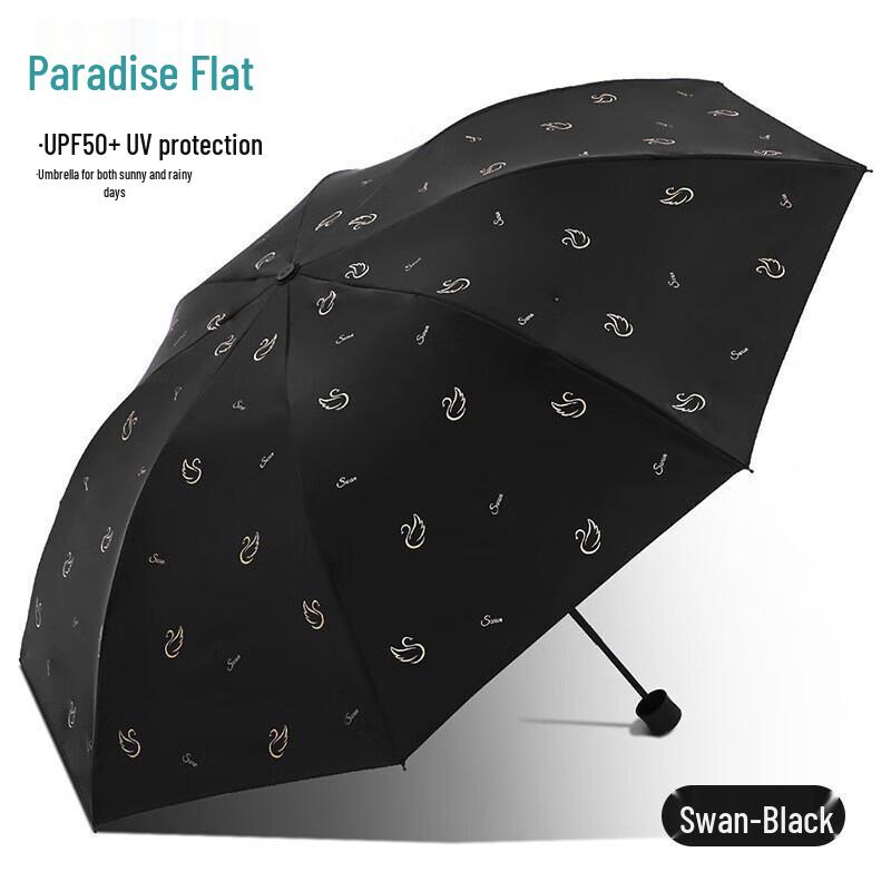 Paradise Umbrella Automatic Foldable UV Sun Rain Umbrella черного лебедя