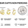 Bobisty 3PCS Ear Cuff Non-Piercing Earrings for Women Cute Clip-On Cartilage Earring 14K Gold Plated Dainty Fake Piercing Earing
