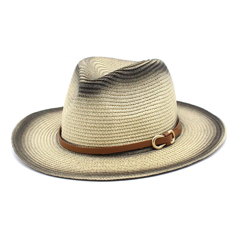 Spring And Summer Outdoor Travel Travel Sun Protection Sun Hat Men And Women British Style Spray Paint Jazz Straw Hat