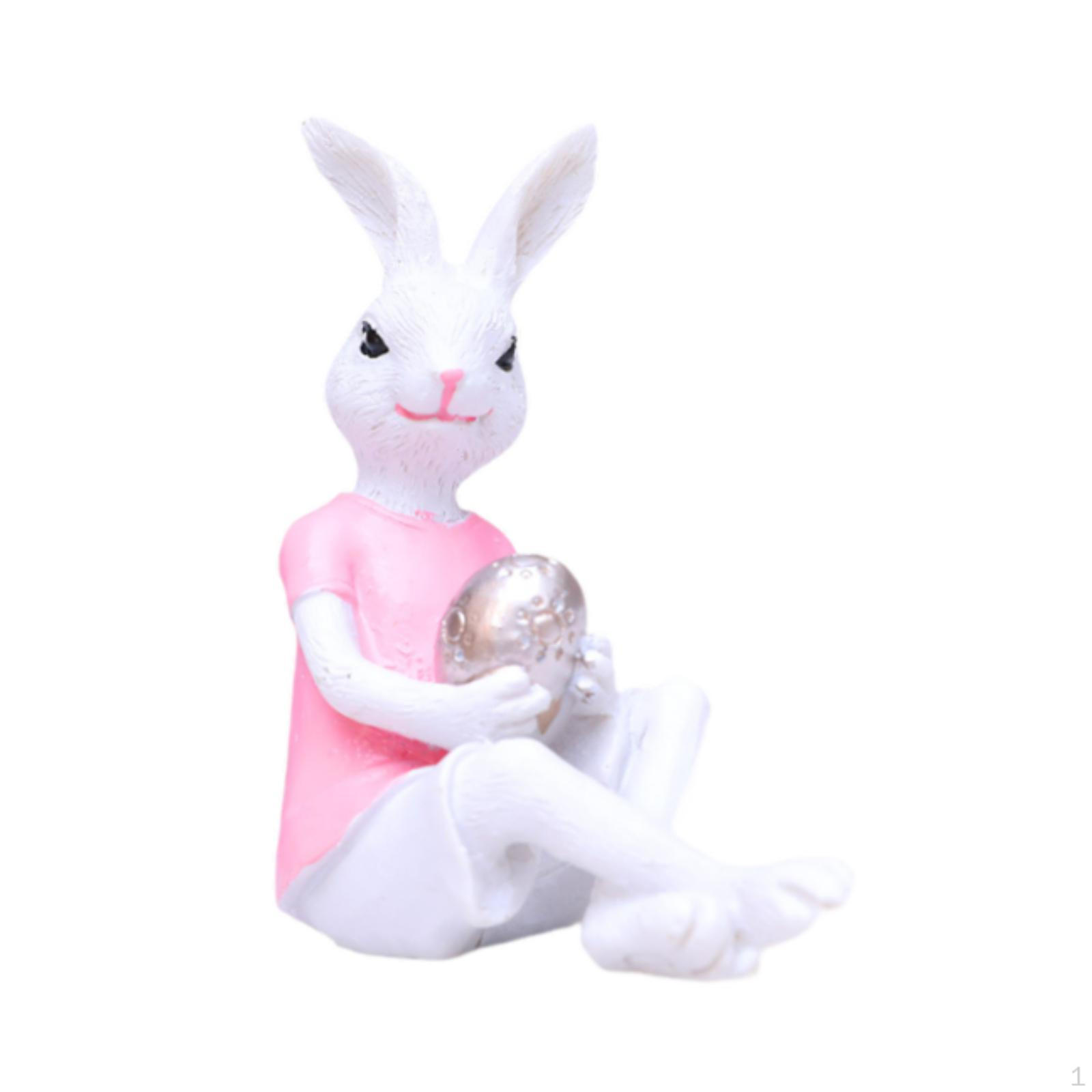 

Decorative Easter Bunny Figurine Made of Resin, Ornament, Creative Animal Sculpture, Collector s розовый