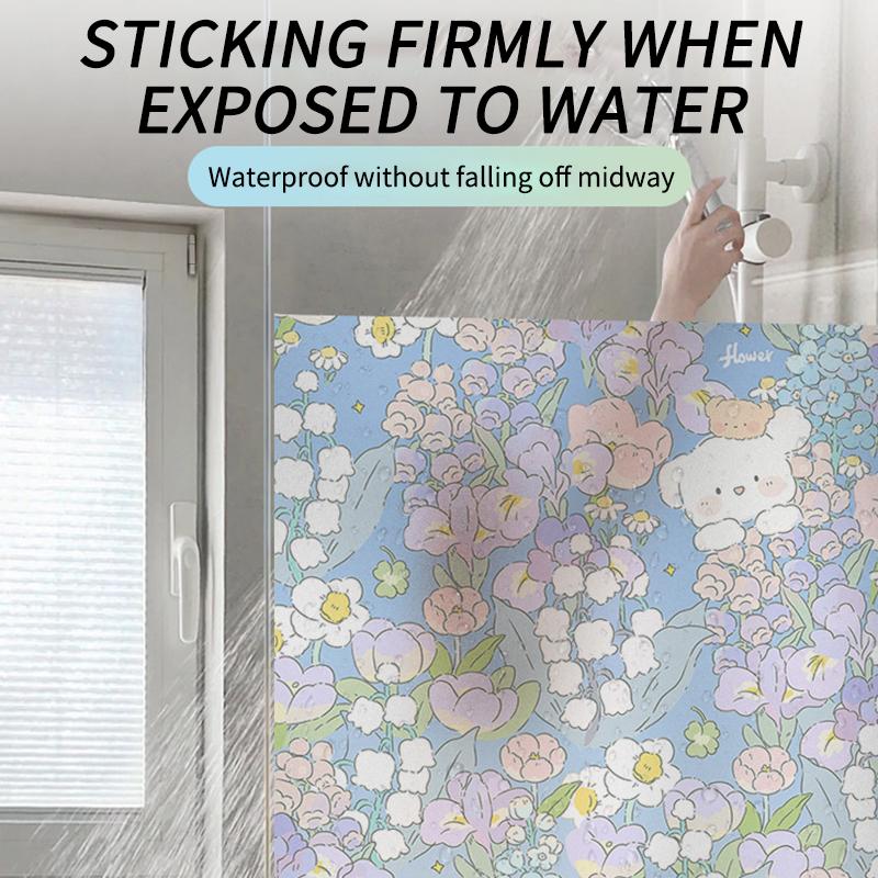 Window Privacy Film Frosted Glass Sticker Decorative Window Wallpaper Film Anti Look Stickers for Bathroom Cupboard Closet