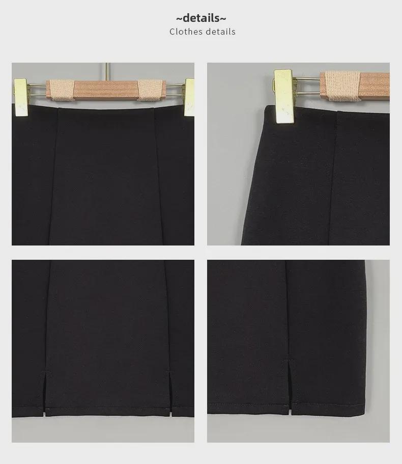 Slimming High-Waist Dongdaemun Skirt: Sexy Slit, Body-Conscious Fit for Women