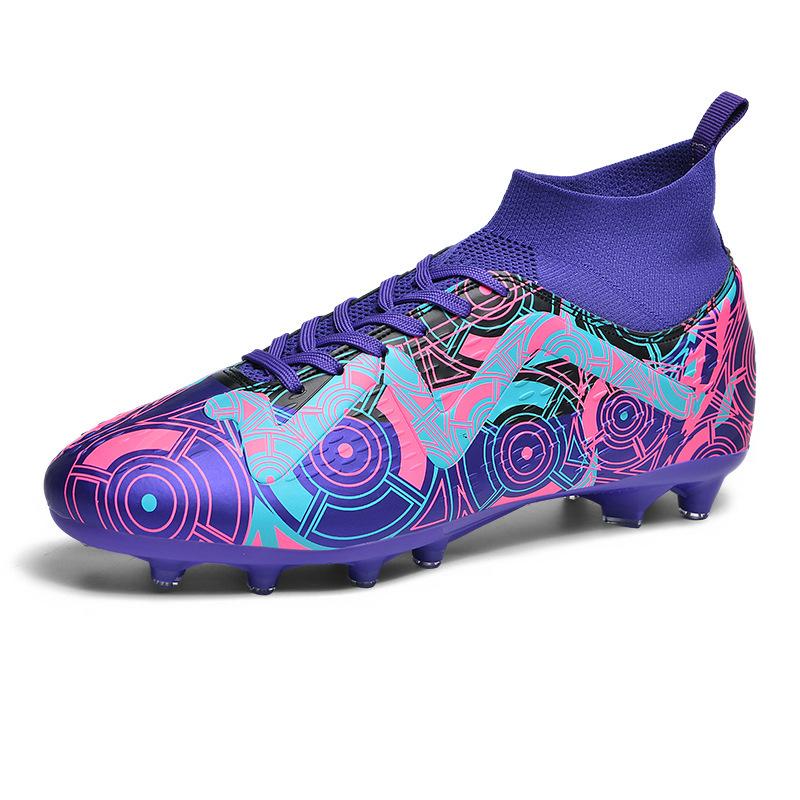 Foreign trade new high-top football shoes AG long nail football shoes TF broken nail training shoes football men