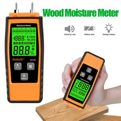Portable Digital Wood Moisture Meter Two Pin-Type Hot Humidity Tester Accuracy Hygrometer Timber Damp Detector For Firewood