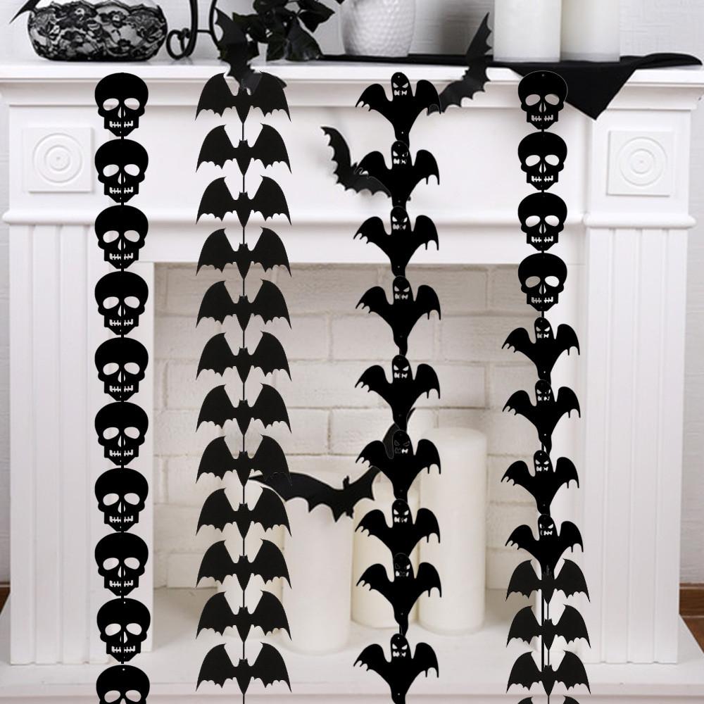 Haunting Halloween Party Decorations With Bat And Skull Garland And Additional Hanging String