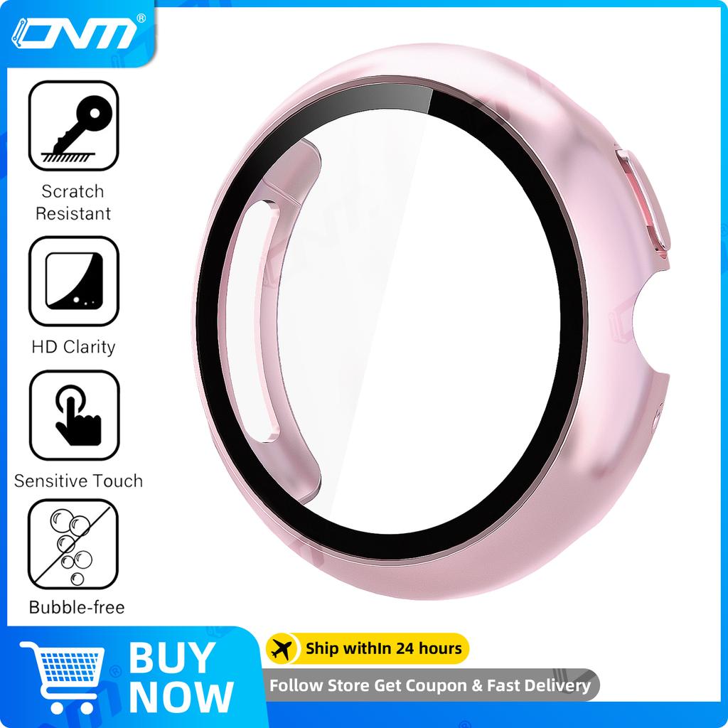 Glass+Case for Google Pixel Watch 4 41mm 45mm Tempered Glass Screen Protector & Hard PC Protective Bumper Covor Accessories