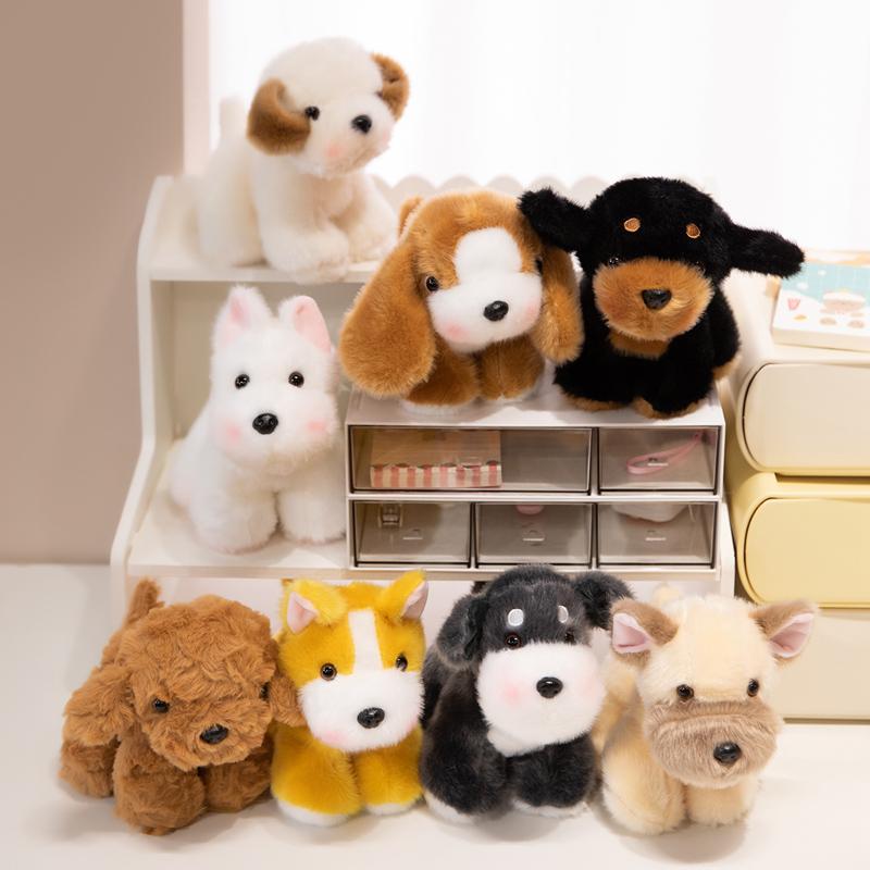 Hunde-Serie Plüschtier Dobermann Pinscher Schnauzer Bulldogge Labrador Stoffpuppe Schreibtisch Dekorative Spielzeuge Niedlich Geburtstag Geschenke