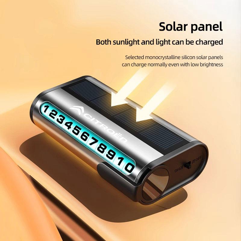 Solar Car Phone Number Plate Temporary Parking Auto Accessories For Citroen C5X e-C4 X e-C3 C4 C3 C5 AIRCROSS C-Elysee C-Crosser aly256