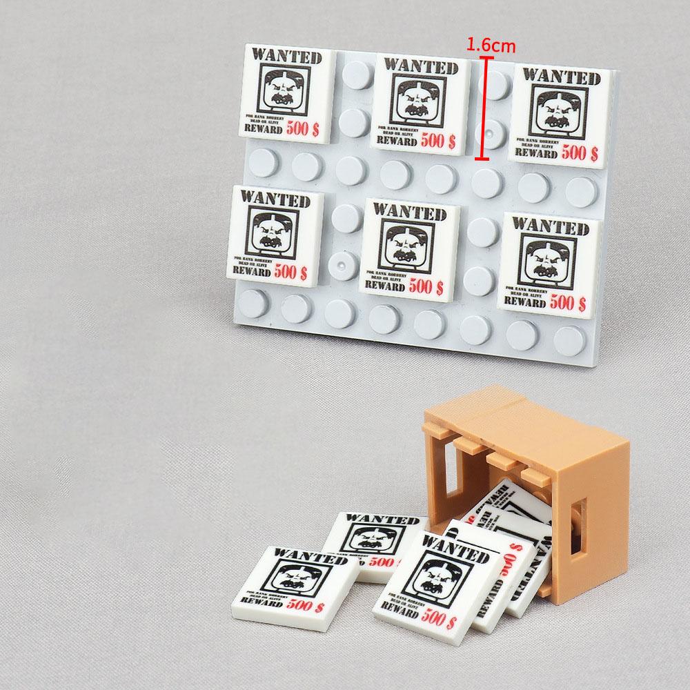 MOC 10PCS 3068 Printed Wanted Poster Avatar Building Blocks Patterned Wall Decoration Compatible Accessories Toy Children Gifts