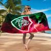 Flumi-nense Football Crest Printed Microfiber Beach Towel, Soft And Absorbent, Quick-Dry, Ideal for Summer Travel, Beach Essential, Swimming Pool