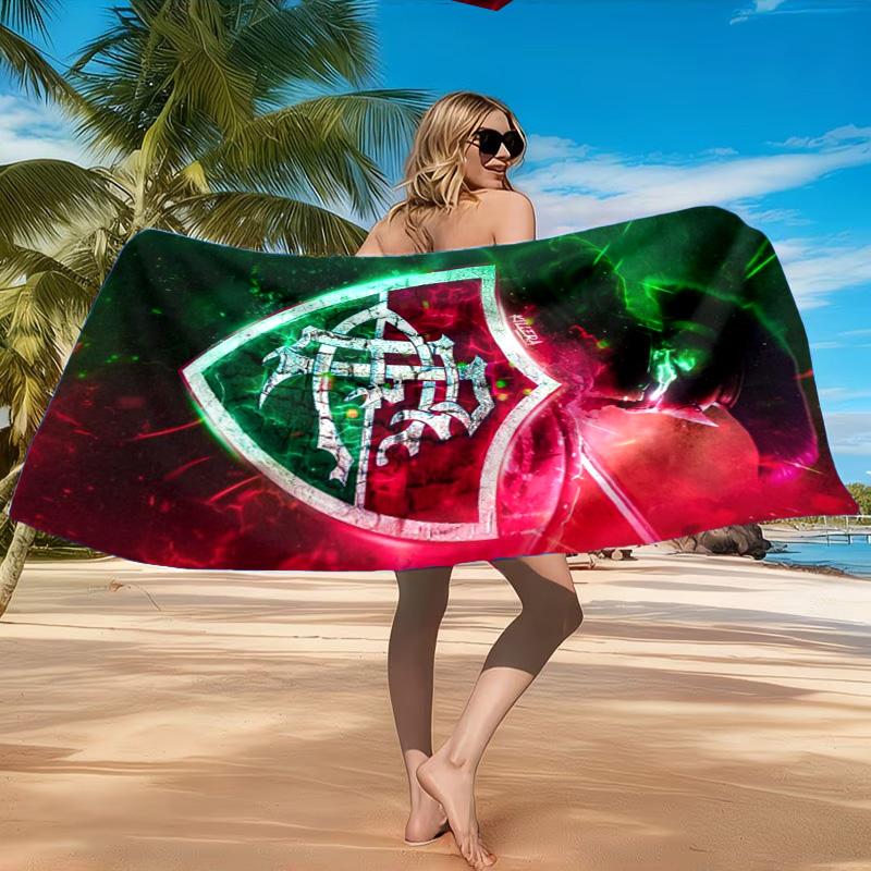 Flumi-nense Football Crest Printed Microfiber Beach Towel, Soft And Absorbent, Quick-Dry, Ideal for Summer Travel, Beach Essential, Swimming Pool