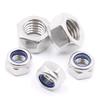 Stainless steel nylon lock nut hexagonal anti slip and anti loosening self-locking screw cap M3