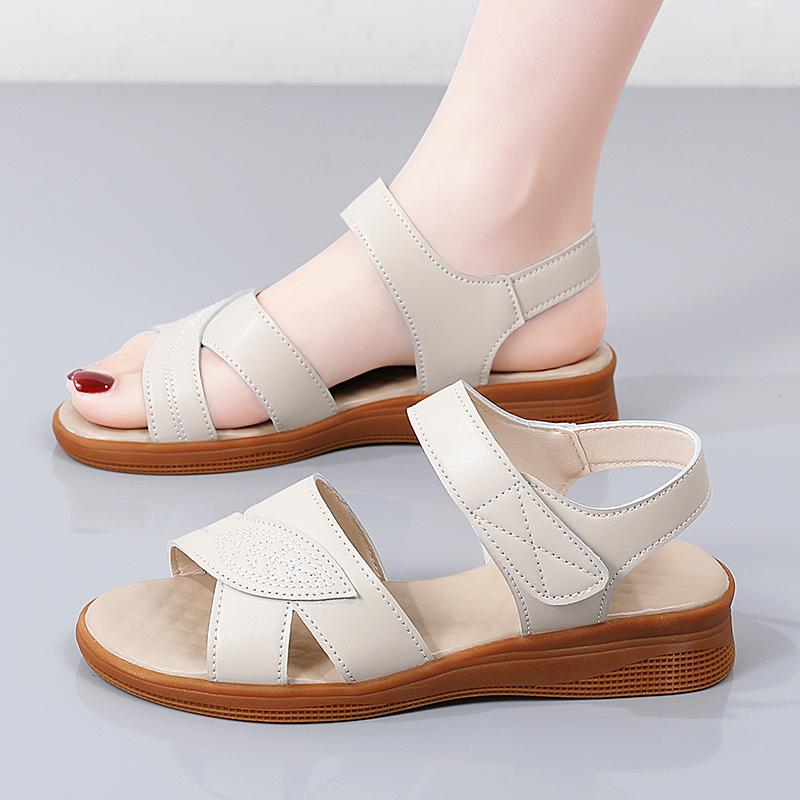 Women Summer Flats Sandals Outdoor Dressy Open Toe Casual Girls Big Size Black Sandals