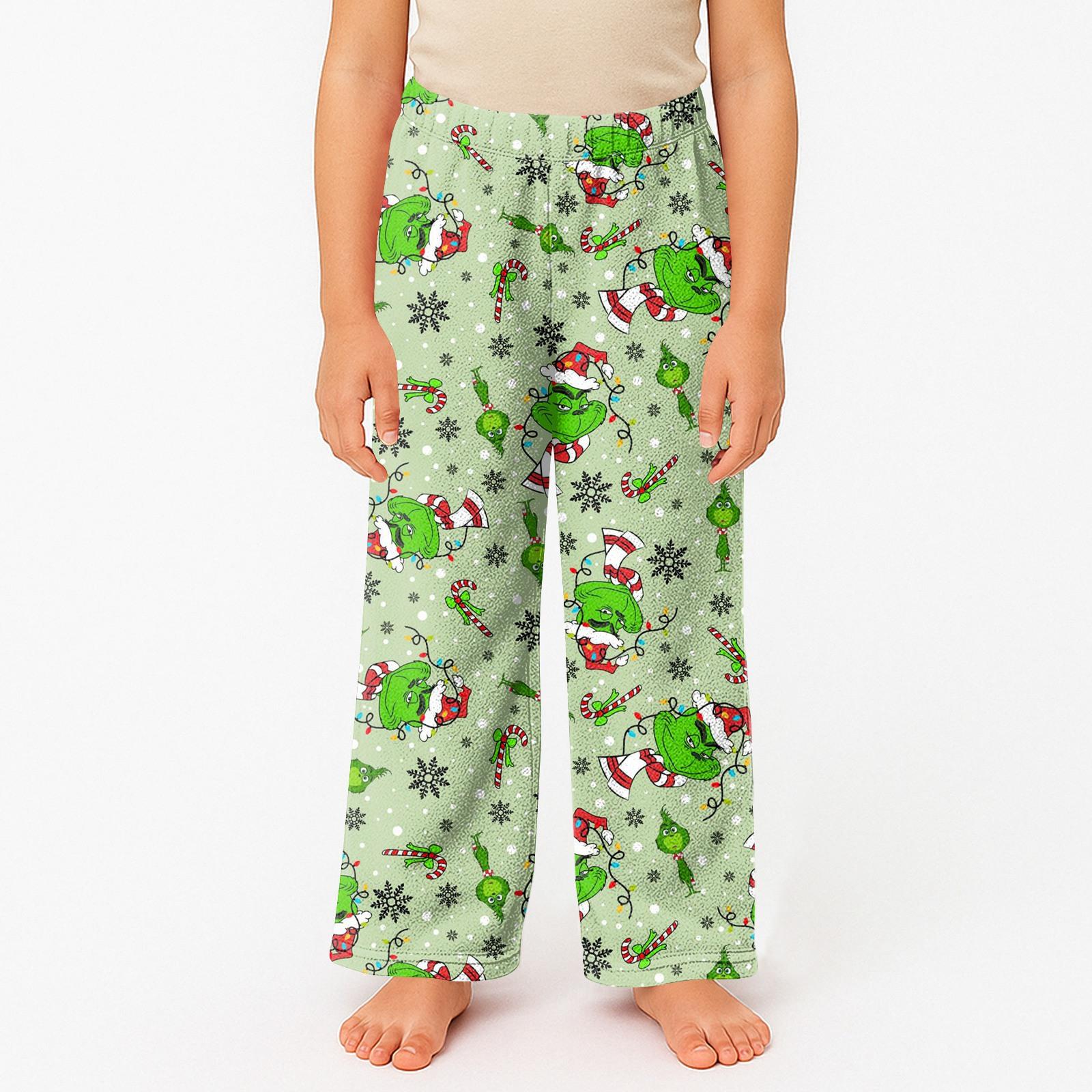 

Детские пижамные брюки с принтом, мягкие, удобные, детские зимние пижамные брюки 130